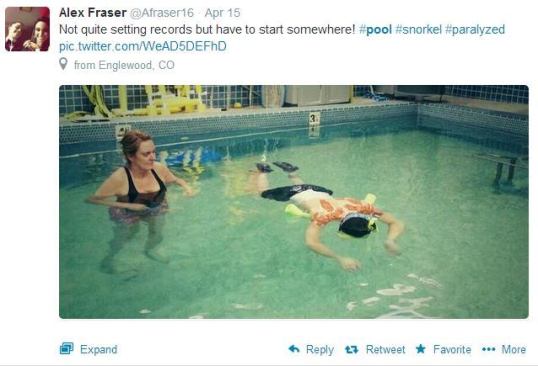@Afraser16 may be paralyzed, but that ins't stopping him from swimming. Sadly, the high school student injured his spinal chord while surfing in Mexico. But he's staying positive thanks to aquatic therapy and support from his community and friends, as illustrated by the multitude of photos and comments on his Twitter feed (see the hospital prom image, for example). After you check out the inspirational photos, read more about his story&nbsp;
here. #AISwimSocial