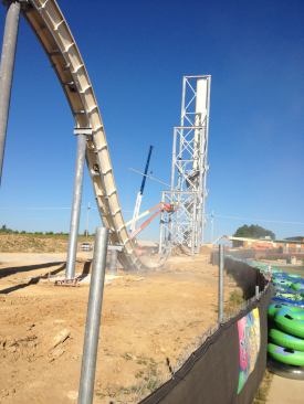 While the former tallest water slide in the world, Kilimanjaro in Rio de Janeiro, Brazil, relies on a hill for the bulk of its height, Verrückt's height comes from concrete and steel.