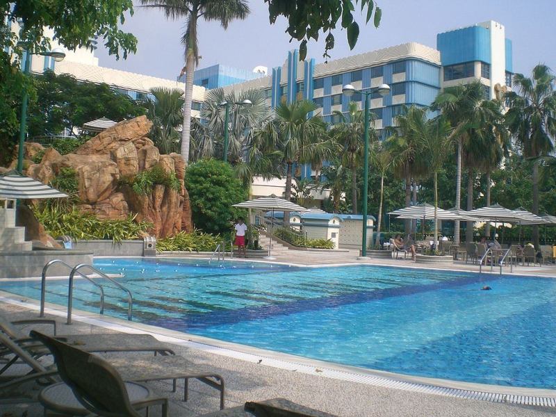Disney's Hollywood Hotel, Hong Kong Disneyland A piano-shaped pool offers opportunities for family fun or quiet relaxation at this vintage Hollywood-themed resort hotel.