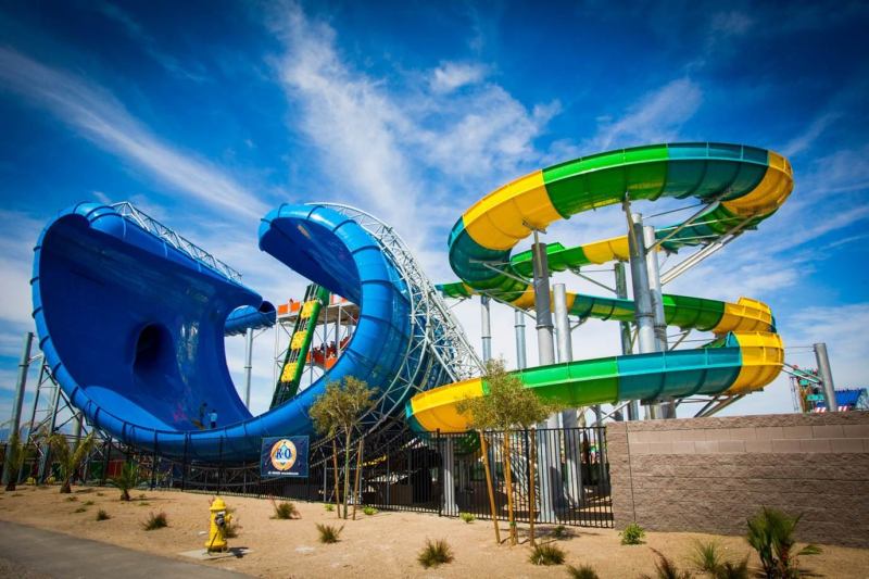 Wild Surf and the Beach Blanket Banzai stand side by side and greet guests seeking both family friendly and thrilling attractions. They join the park's 25-plus attractions, four surf-and-swim pools, an interactive kid's play area with 10 pint-sized slides and tipping buckets, and the longest leisure river in Nevada.
